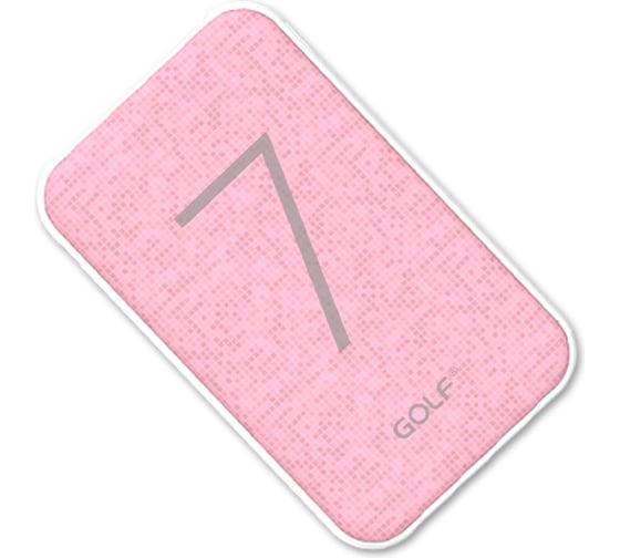 Внешний аккумулятор GOLF G25 Powerbank 7000 mah Кабель Micro USB выход USB 1 А, 2.1A розовый 30013666 1