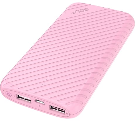 Внешний аккумулятор GOLF G17 Powerbank 8000 mah Кабель Micro USB вход Micro USB, выход USB 1 А розовый 30013835
