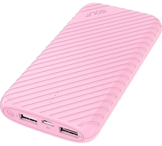 Внешний аккумулятор GOLF G17 Powerbank 8000 mah Кабель Micro USB вход Micro USB, выход USB 1 А розовый 30013835