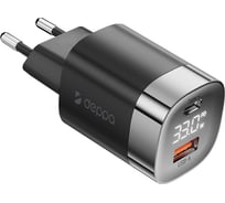 Сзу Deppa usb-c + usb a, pd 3.0, qc 3.0, 33w, дисплей, черный, 11439