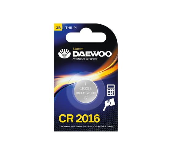 Литиевая батарейка Daewoo CR2016 BL-1 5007147