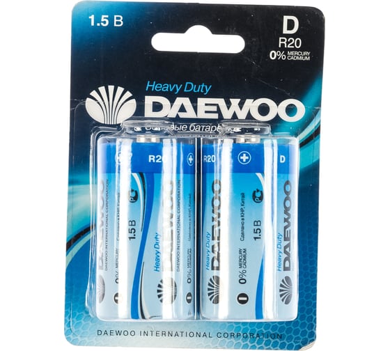 Солевая батарейка Daewoo R20 Heavy Duty BL-2 1030542