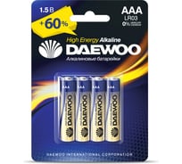 Алкалиновая батарейка Daewoo LR03 HIGH ENERGY Alkaline BL-4 5006843