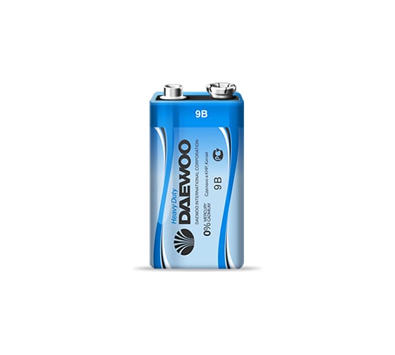 Солевая батарейка Daewoo 6F22 Heavy Duty 1029997 1