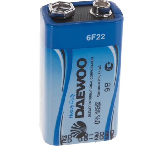 Солевая батарейка Daewoo 6F22 Heavy Duty 1029997