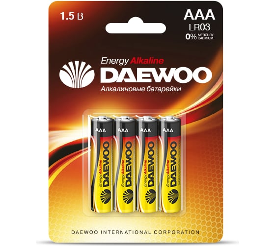 Алкалиновая батарейка Daewoo LR03 ENERGY Alkaline DB-4 2857293