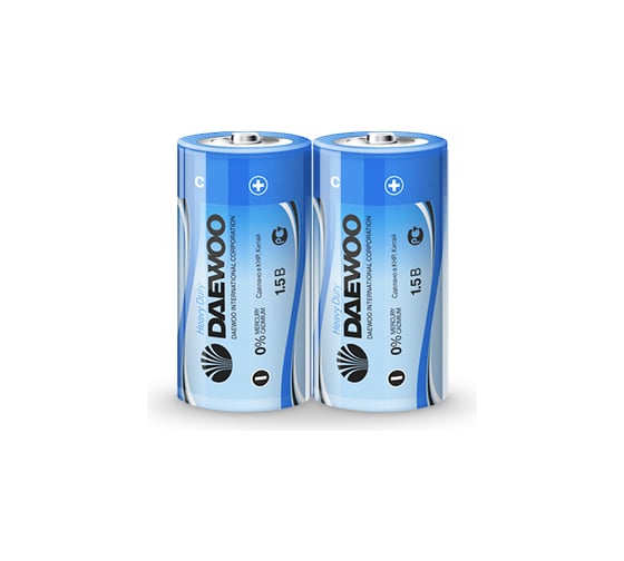 Солевая батарейка Daewoo R14 Heavy Duty 2 шт 1030276