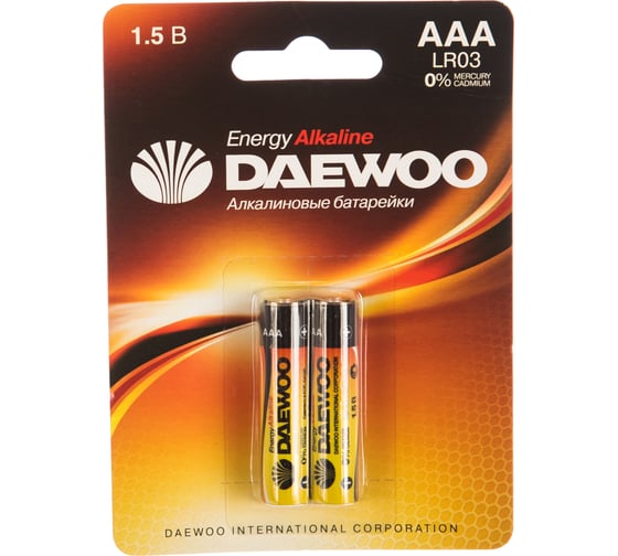 Алкалиновая батарейка Daewoo LR03 ENERGY Alkaline BL-2 1030375