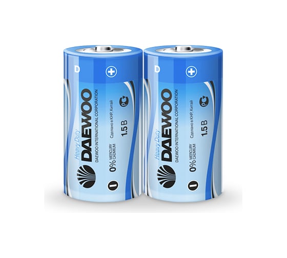 Солевая батарейка Daewoo R20 Heavy Duty 2 шт 1030245 1