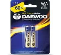 Алкалиновая батарейка Daewoo LR03 HIGH ENERGY Alkaline BL-2 5007567