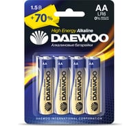 Алкалиновая батарейка Daewoo LR 6 HIGH ENERGY Alkaline BL-4 5006812