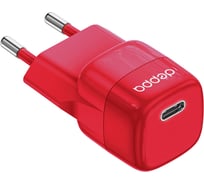 Сзу Deppa usb-c, power delivery, mini gan, 20вт, красный, 11441