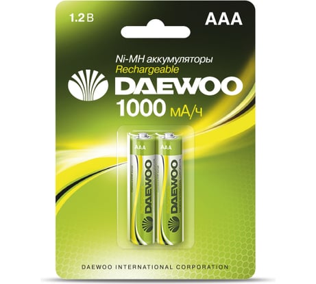Аккумулятор Daewoo AAA 1000mAh NI-MH BL-2 1037459
