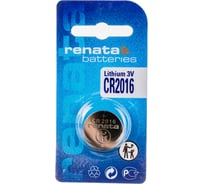 Литиевая батарейка Renata CR 2016 Li/MnO2, 90mAh, 3V NEW 12709