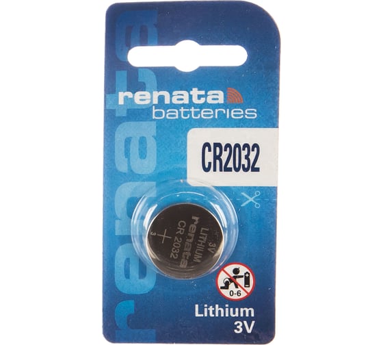 Литиевая батарейка Renata CR 2032 Li/MnO2 225mAh, 3V NEW 12671