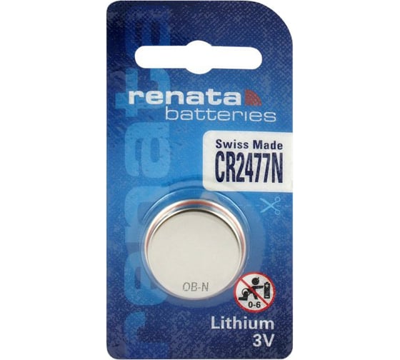 Литиевая батарейка Renata CR 2477 Li/MnO2 N 6 BL 950mAh, 3V NEW 12711
