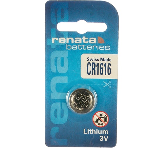Литиевая батарейка Renata CR 1616 Li/MnO2, 50mAh, 3V NEW 12664 1