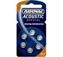 Батарейка для слуховых аппаратов Ray-O-Vac 312AU BL-6 1,4V, 200mAh 8965