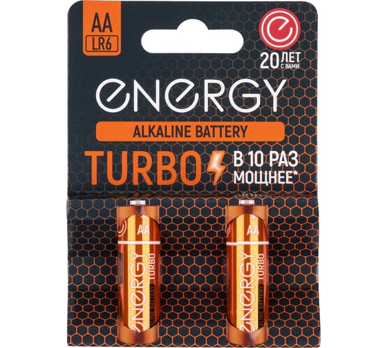 Алкалиновая батарейка ENERGY turbo lr6/2b (aа) 2шт 107050