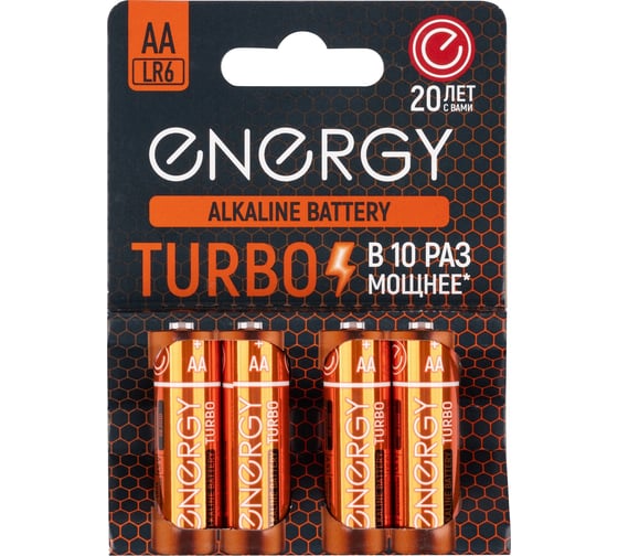 Алкалиновая батарейка ENERGY turbo lr6/4b (aа) 4шт 107051