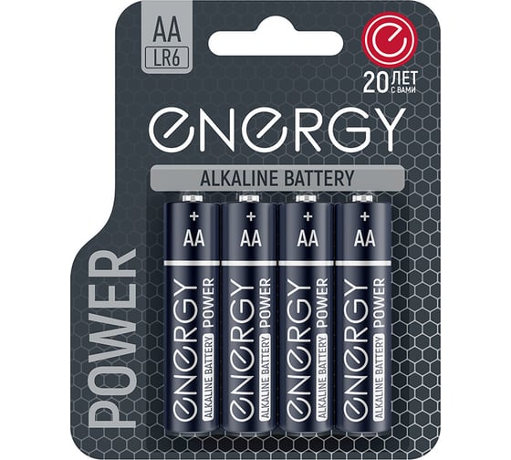 Алкалиновая батарейка ENERGY power lr6/4b (аа) 4шт 107044 1