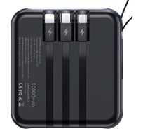 Внешний АКБ USAMS US-CD169 10000 mAh, PB61 LED Display Mini Power Bank With Input & Output Cables, черный (10KCD16901) УТ000030068