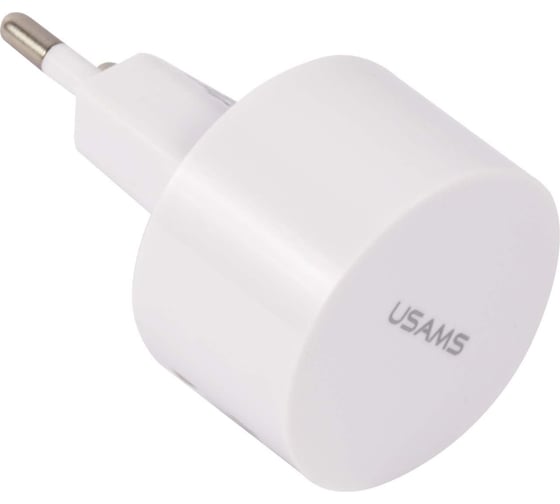 Сетевое зарядное устройство USAMS Модель - US-CC080, 2 USB, 2.1A, белый (CC80TC01) УТ000027174