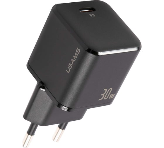 Сетевое зарядное устройство USAMS Модель - US-CC148, T45, 30W Super Si Mini PD Fast 1C Charger, черный (CC148TC01) УТ000027613