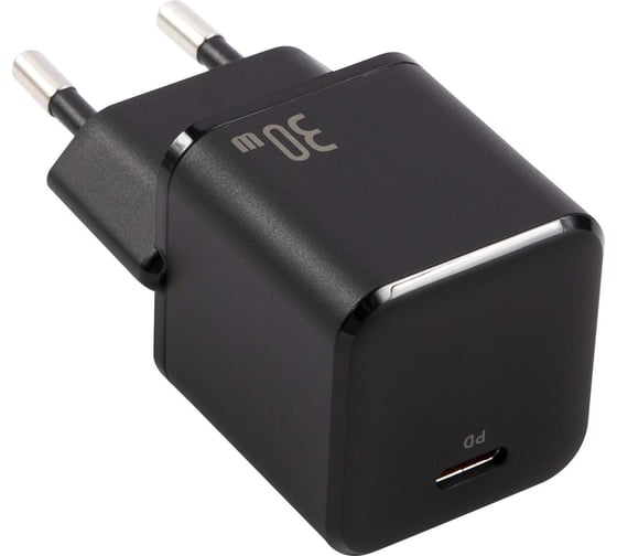 Сетевое зарядное устройство USAMS Модель - US-CC148, T45, 30W Super Si Mini PD Fast 1C Charger, черный (CC148TC01) УТ000027613