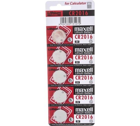 Батарейка Литиевый таблеточный элемент питания Maxell CR2016 BL-5 (блист. 5шт) 80131272