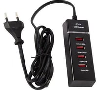 СЗУ-удлинитель Red Line 4 USB (модель P-1), Fast Charger, 1,5м, компактный, черный УТ000029870