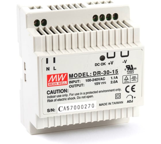 Источник питания AC/DC Mean Well DR-30-15 Т00207825