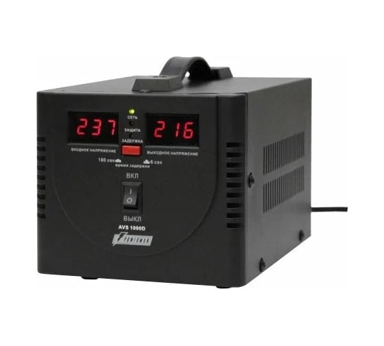 Стабилизатор напряжения AVS 1000 E Black Powerman 6187950 1