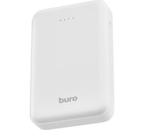 Мобильный аккумулятор BURO T4-10000 10000mAh, 10W, 2A 2xUSB-A, белый (T4-10000-WT) 1203522