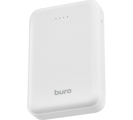 Мобильный аккумулятор BURO T4-10000 10000mAh, 10W, 2A 2xUSB-A, белый (T4-10000-WT) 1203522