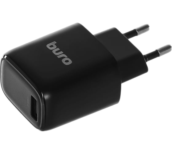 Универсальное сетевое зарядное устройство BURO BUWG1 18W 3A (QC) USB-A черный (BUWG18P100BK) 1656819 1