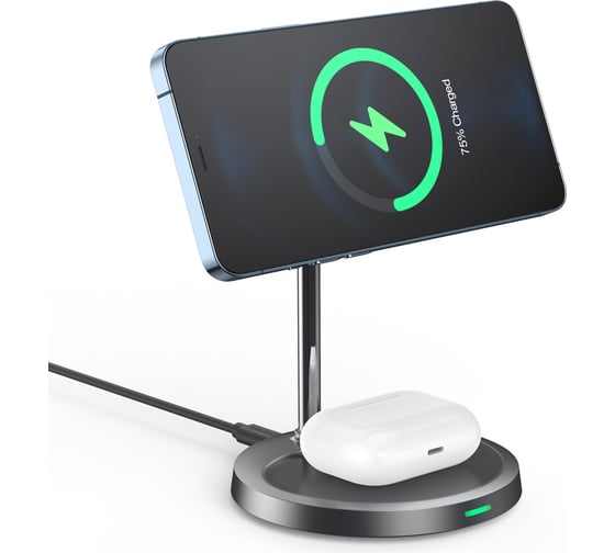 Беспроводное зарядное устройство 3 в 1 Choetech мощностью 15 Вт для Apple iPhone, Watch, Airpods, цвет черный T585-F-101CCBK