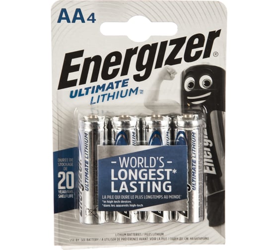 Батарейки Energizer Ultimate Lithium E91/AA 4 шт/бл 7638900262643
