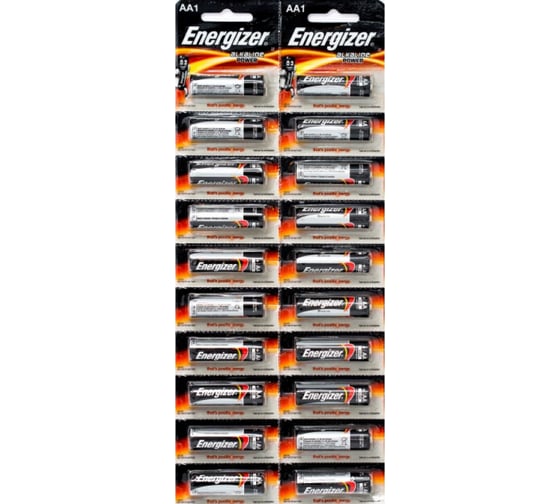 Батарейки Energizer Power E91/AA 20 шт/бл Alkaline 7638900383300 1