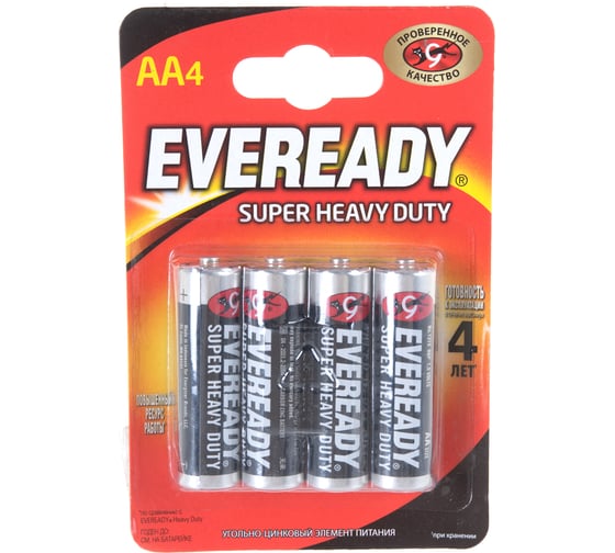 Батарейки Energizer EVEREADY SHD E91/AA 4 шт/бл 7638900083590
