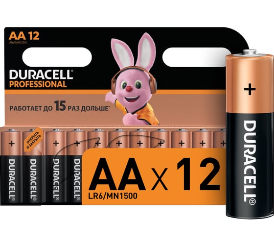 Щелочные батарейки Duracell, Professional АА, 12шт Б0023832 1