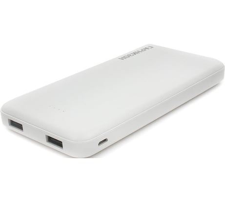 Портативный аккумулятор Гарнизон 10000 мА/ч USB1: 1 A USB2: 2.1 A белый GPB-115W