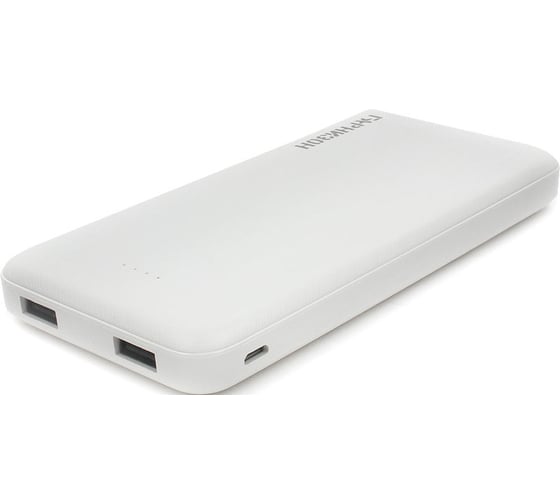 Портативный аккумулятор Гарнизон 10000 мА/ч USB1: 1 A USB2: 2.1 A белый GPB-115W 1