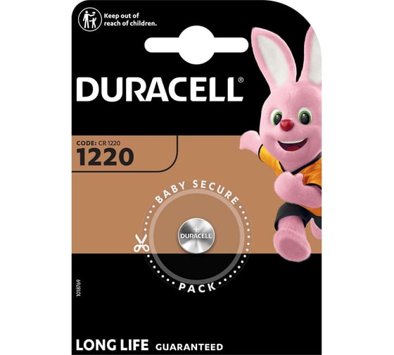 Литиевая батарейка таблетка Duracell Lithium CR1220 34 Mаh 3.1 V BL 1 Б0044727 1