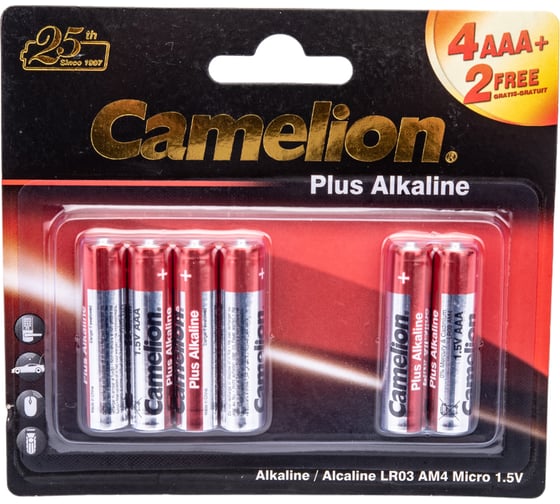 Батарейка Camelion 1.5В LR03 Plus Alkaline 14112