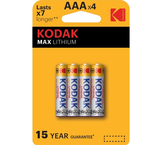 Элемент питания Kodak MAX FR034BL L92 Lithium AАA Б0046505 1
