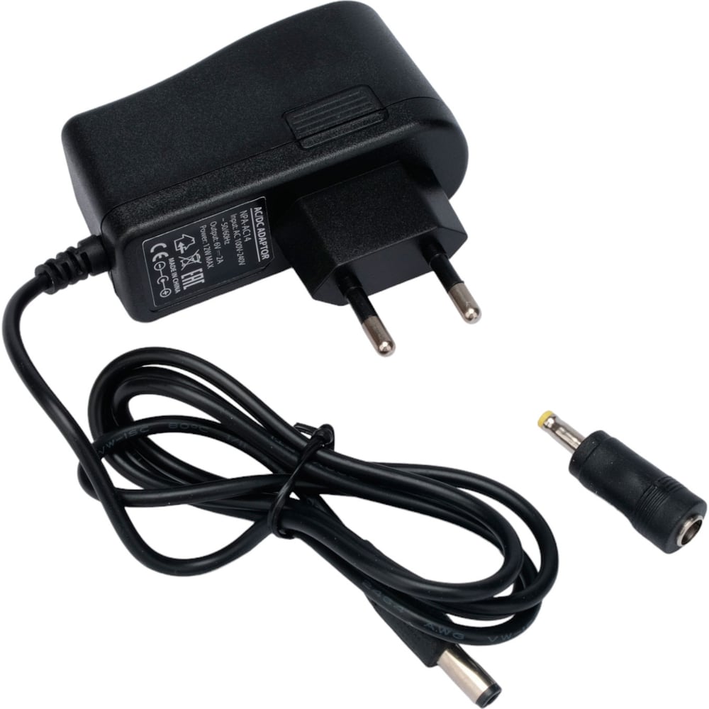 Блок питания Gembird узкий, 6В/2А, 12Вт, 2 штекера 5,5x2,5+4x1,7мм, NPA ...