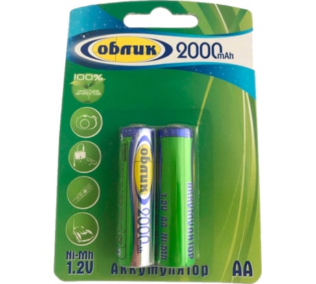 Аккумуляторы Облик Ni-Mh AA -2000 mAh Блистер-2 7064