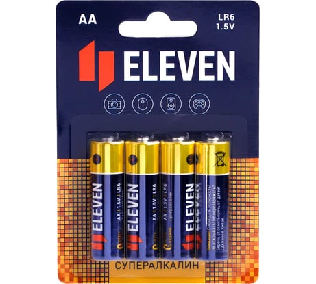 Батарейка SUPER AA LR6 алкалиновая Eleven 4 шт. BC4 301756