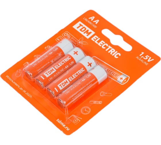 Элементы питания TDM LR6 AA Alkaline 1,5V BP-4 SQ1702-0003